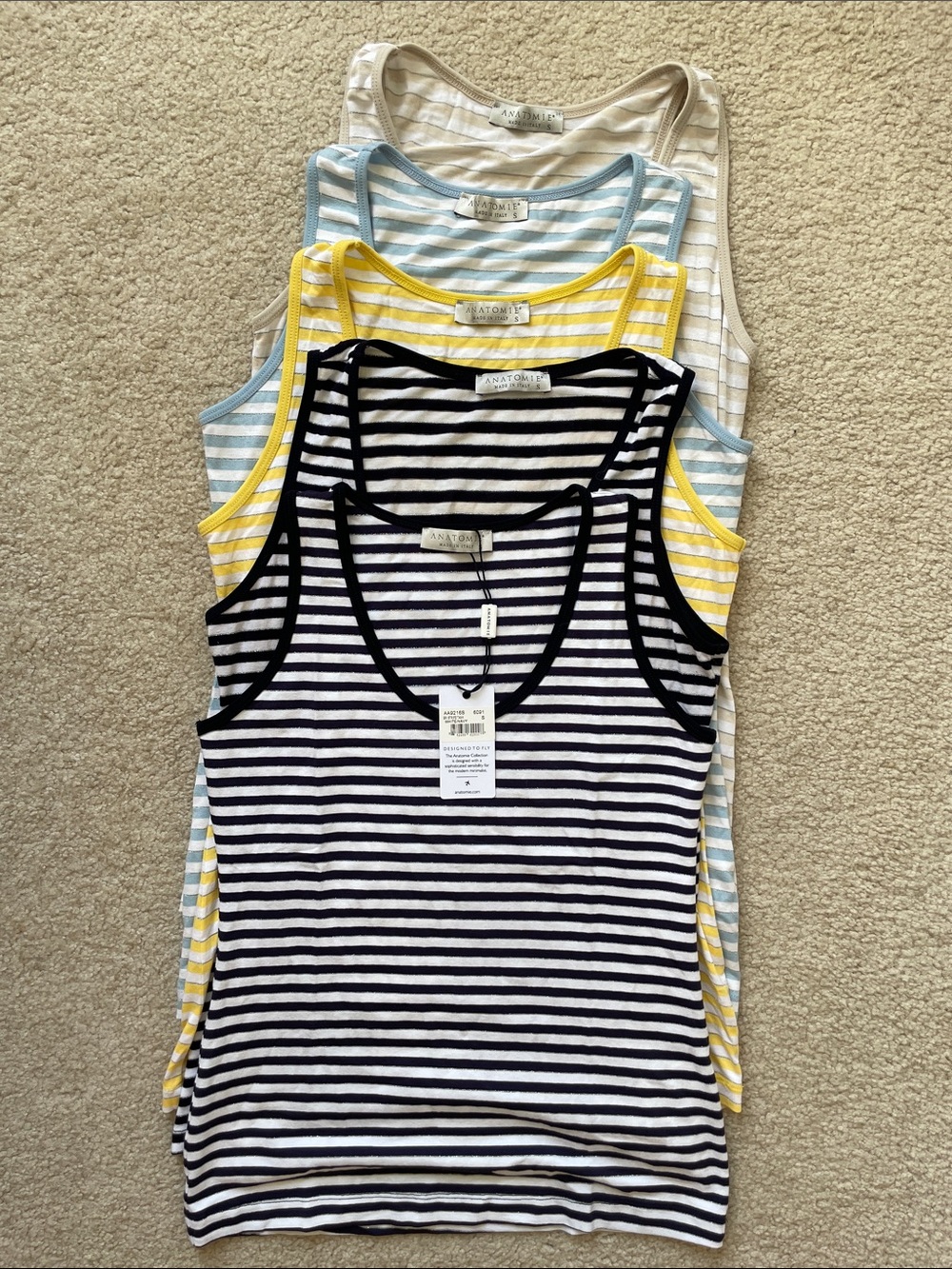 5 Anatomie Striped Scoop Neck Tank Tops